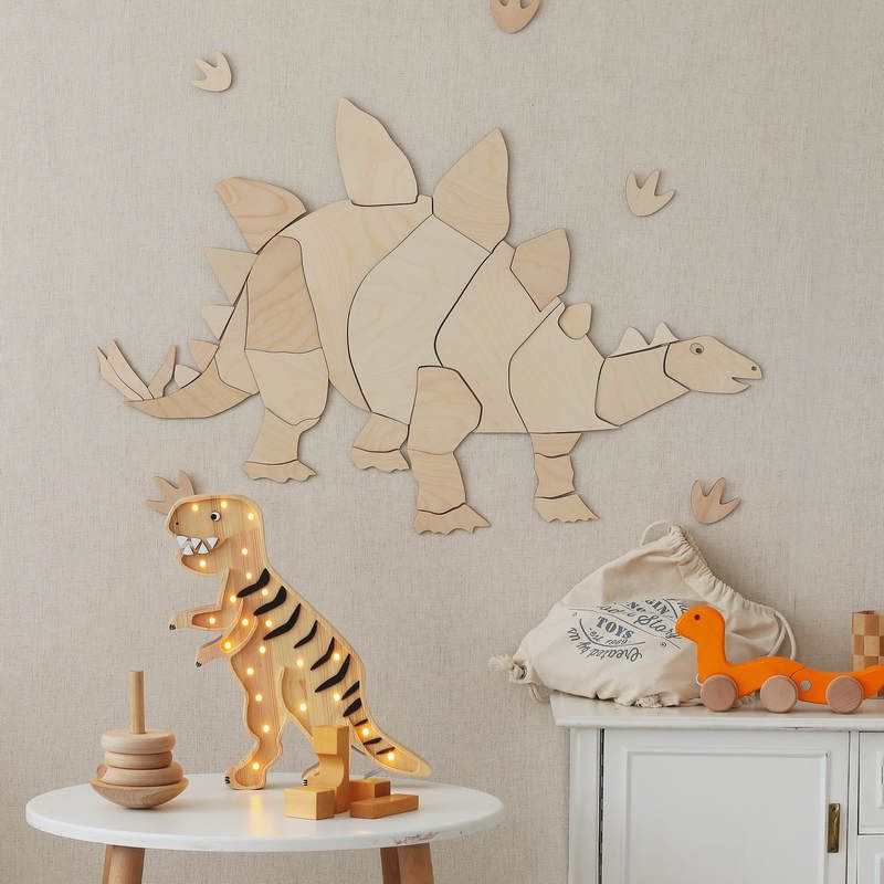 Dinozaury — drewniane dekoracje do pokoju dziecka
